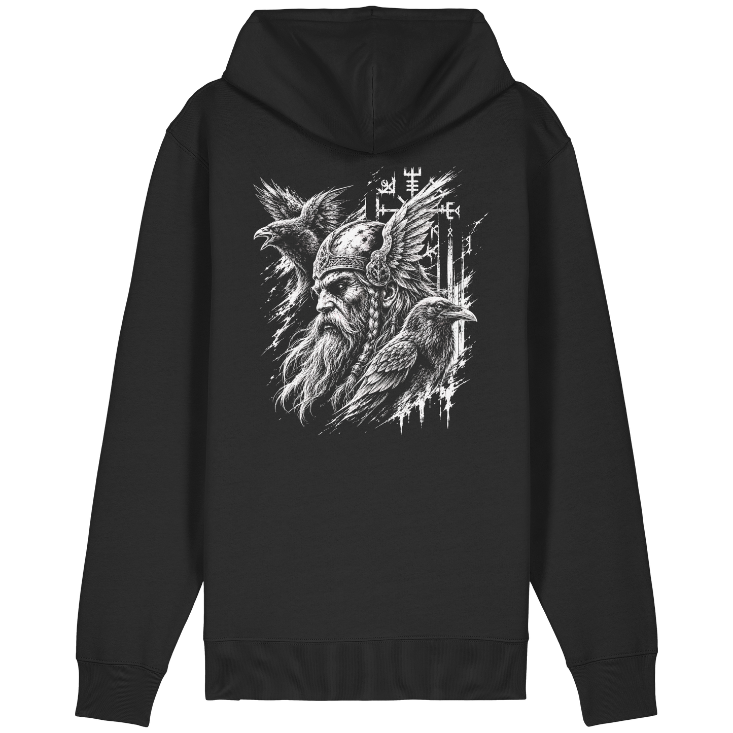 Wikinger Raben Zip Hoodie - Organic Relaxed Zipper